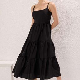 Trendyol Shoulder Straps Fit And Flare Maxi Dress-picture-17