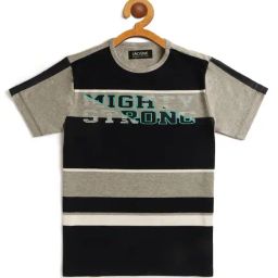 LADORE Kids Navy Blue Striped T-Shirt-image-1