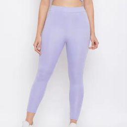 Clovia Purple Slim Fit Tights-image-10