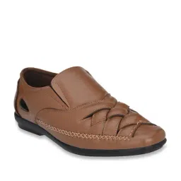 Delize Men's Brown Cross Strap Sandals-image-44