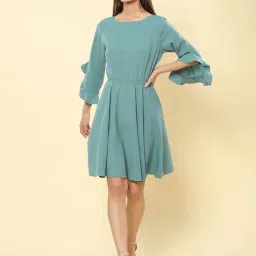 Label Ritu Kumar Sage Green Relaxed Fit Dress-picture-19