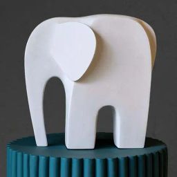 Home4U White Fiber-Glass 15 cm Eloise Elephant Decorative Showpiece - Set of 1-image-1