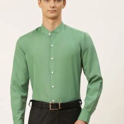 Sojanya Green Cotton Regular Fit Shirt-image-82
