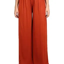 Kotty Orange Flared Fit Palazzos-45