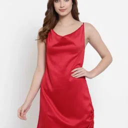 NEUDIS Red Cowl Neck Chemise-picture-31