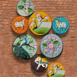 The Art House Abstract Multicolor Canvas Wall Painting - Set of 7-14