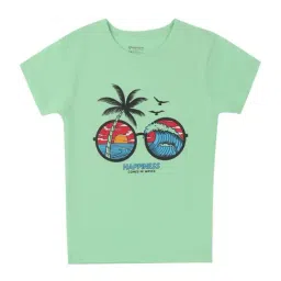 Proteens Kids Green & Black Cotton Printed T-Shirt-image-58