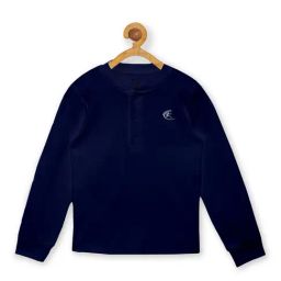 Kiddopanti Kids Navy Solid Full Sleeves T-Shirt-picture-3