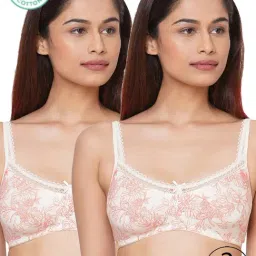 Inner Sense Pink Floral Print Full Coverage T-Shirt Bra - Pack of 2-picture-34
