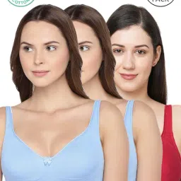 Inner Sense Blue & Red Full Coverage Bra - Pack of 3-picture-11