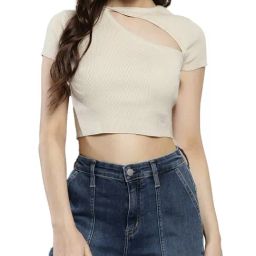 Calvin Klein Classic Beige Solid Regular Fit Sweater-image-48