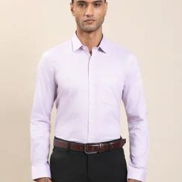 Turtle Light Mauve Giza Cotton Slim Fit Checkered Formal Shirt-picture-45