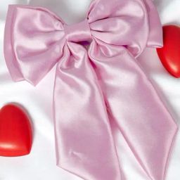 OOMPH Pink Double Bow Flat Hair Clip-13