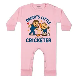 arvesa Daddy Little Cricketer Printed Baby Rompers-picture-41