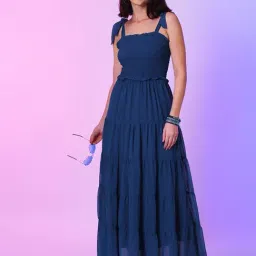 Globus Blue Regular Fit Maxi Dress-image-84