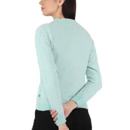Monte Carlo Blue Self Design Open Front Cardigan image 2