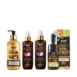 WOW SKIN SCIENCE Set of Face Wash, Shampoo & 2 Onion Black Seed Hair Oil-image-61