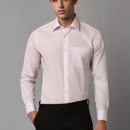 Louis Philippe Pink Cotton Regular Fit Shirt-image-53
