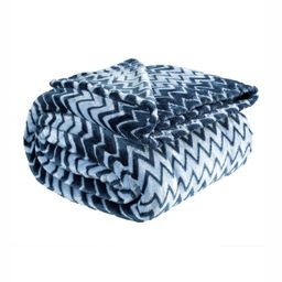 VAS COLLECTIONS Blue & White Geometric Fleece AC Room 300 GSM Single Bed Blanket-image-32