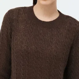 Code by Lifestyle Brown Self Pattern Sweater image 5