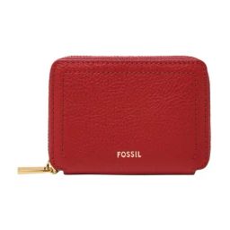 Fossil Logan Red Small Leather Zip Around Wallet-6