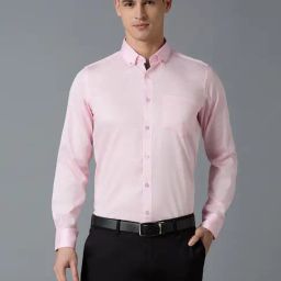 Reid & Taylor Pink Cotton Slim fit Solid Shirt-image-56