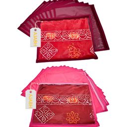 Ajabh Set of 24 Multi-UtilitySaree Cover Bag Wardrobe Storage Organisers-45
