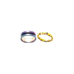 Dynamic Retail Global Set of 2 Rings for Men & Women, Multicolor-Gold Alloy Ring ()-image-33