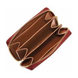 Fossil Logan Red Small Leather Zip Around Wallet image 3
