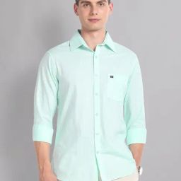 AD by Arvind Mint Green Slim Fit Shirt-image-40