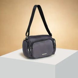 Forever Glam by Pantaloons Charcoal Grey Solid Medium Sling Handbag-image-67
