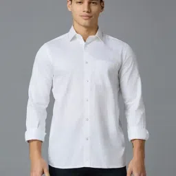 Reid & Taylor White Cotton Slim fit Solid Shirt-picture-37