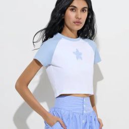Nuon by Westside Blue Printed Cotton-Blend T-Shirt-26