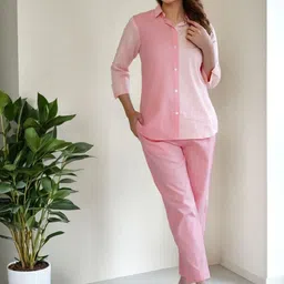 SZN Shirt Collar Pure Cotton Co-Ord Set-picture-15