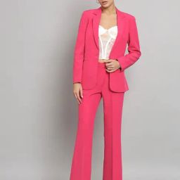 Powersutra Fuchsia Polyester Slim Fit Formal Suit-image-5