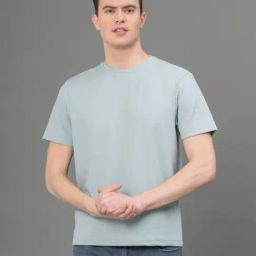 Red Tape Pastel Green Regular Fit Self Design Crew T-Shirt-image-34