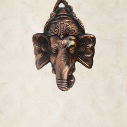 eCraftIndia Copper-Toned Metal Lord Ganesh Idol Wall Hanging-image-58