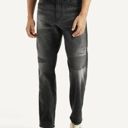 Levi's 550'92 Black Cotton Relaxed Fit Distressed Jeans-picture-31