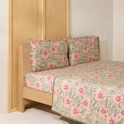 Westside Home Beige Printed Reversible Quilted Double Bed Comforter-image-33