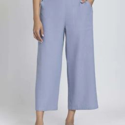 SHAYE Blue Casual Trousers-image-80