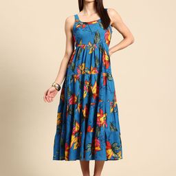 A&K Floral Print Layered Fit & Flare Maxi Dress-image-47