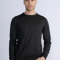 Petrol Round-Neck Regular Fit Pullover-image-44