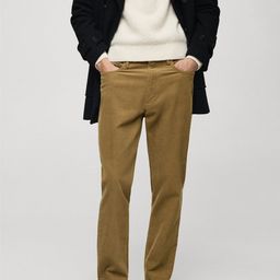 MANGO MAN Regular Fit Corduroy Trousers-image-33
