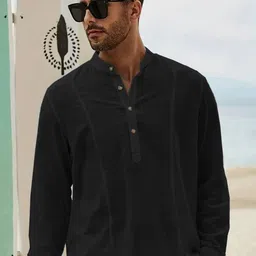 Anouk Mandarin Collar Cotton Straight Short Kurta-picture-35