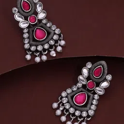 Anouk Silver-Plated Brass Artificial Beads Drop Earrings-picture-22