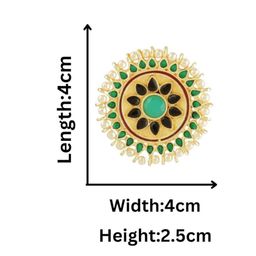 Anouk Gold-Plated Artificial Stones Studded Circular Shaped Studs image 2