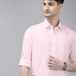 Arrow Pure Cotton Manhattan Slim Fit Self Design Textured Formal Shirt-image-80