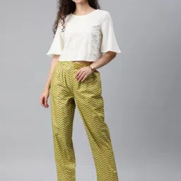 Juniper Green Chevron Pattern Pants image 4