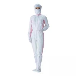 AS ONE Dust-Free Garment FC132B S Size 100% Polyester White X Pink, FC132B-23