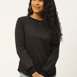 Belle Fille Women Black Solid Sweatshirt-image-109